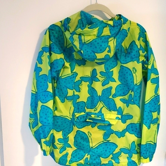 LANDS END HOODED BUTTERFLY WINDBREAKER RAIN JACKET PACKABLE - Picture 5 of 9